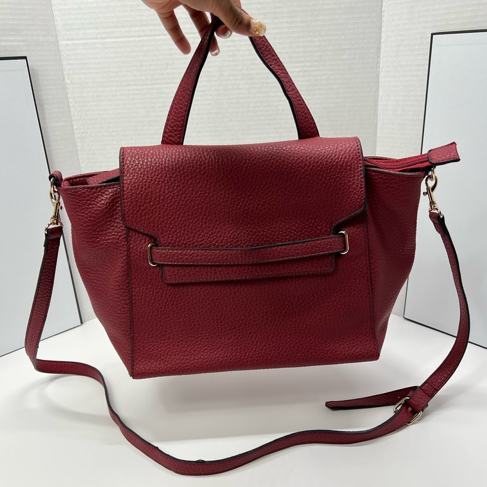 Vintage Red Crossbody Bag Faux Pebbled Leather Handbag 90s Purse Shoulder Bags